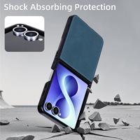 Étui intégral personnalisable en cuir véritable avec fente pour cartes et protection à 360° pour téléphone pliable Z Flip 8 – Fabricant