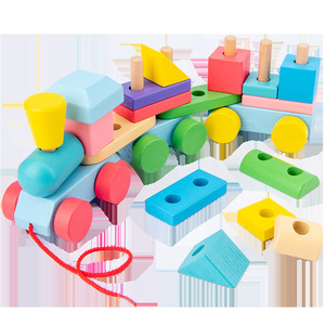 Jouets éducatifs pour enfants, blocs Montessori, vente en gros pour enfants, Match Brinquedo Kinderspielzeug Mainan Anak Baby Toy Train - Product Image 4