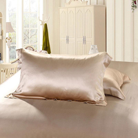 Ensemble de taies d'oreiller en satin de soie naturelle personnalisées de luxe, taie d'oreiller en soie de mûrier 100%, taie d'oreiller en soie pure
