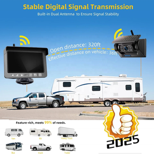 태양광 무선 9600mah 충전식 자기 히치 역 카메라 키트와 IFPoster 5in 디지털 무선 자동차 터치 스크린 모니터 - Product Image 5