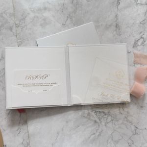 Quinceaera Bìa Gấp Bỏ Túi Thiệp Mời Đám Cưới Với Lá Vàng Acrylic Trong Suốt Và Phong Bì - Product Image 5