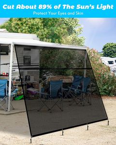 LIYUAN, pantalla de malla de PVC negro, cremallera, bloqueador UV, privacidad completa, <span class=keywords><strong>toldo</strong></span> para caravana, Kit de sombra <span class=keywords><strong>frontal</strong></span>, <span class=keywords><strong>autocaravana</strong></span>, Camping, velas de sombra, redes - Product Image 2
