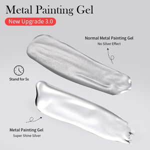 BORN PRETTY Nouveau Gel <span class=keywords><strong>Vernis</strong></span> Métallique Argenté Chromé Fort pour Ongles Français Effet Miroir <span class=keywords><strong>Semi</strong></span>-<span class=keywords><strong>Permanent</strong></span> - Product Image 4