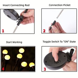 <b>Solar</b> <b>Powered</b> IP65 Waterproof LED Street <b>Light</b> <b>Firefly</b> Shaped Garden Pathway Decoration Ground Level Swaying <b>Light</b> - Product Image 3