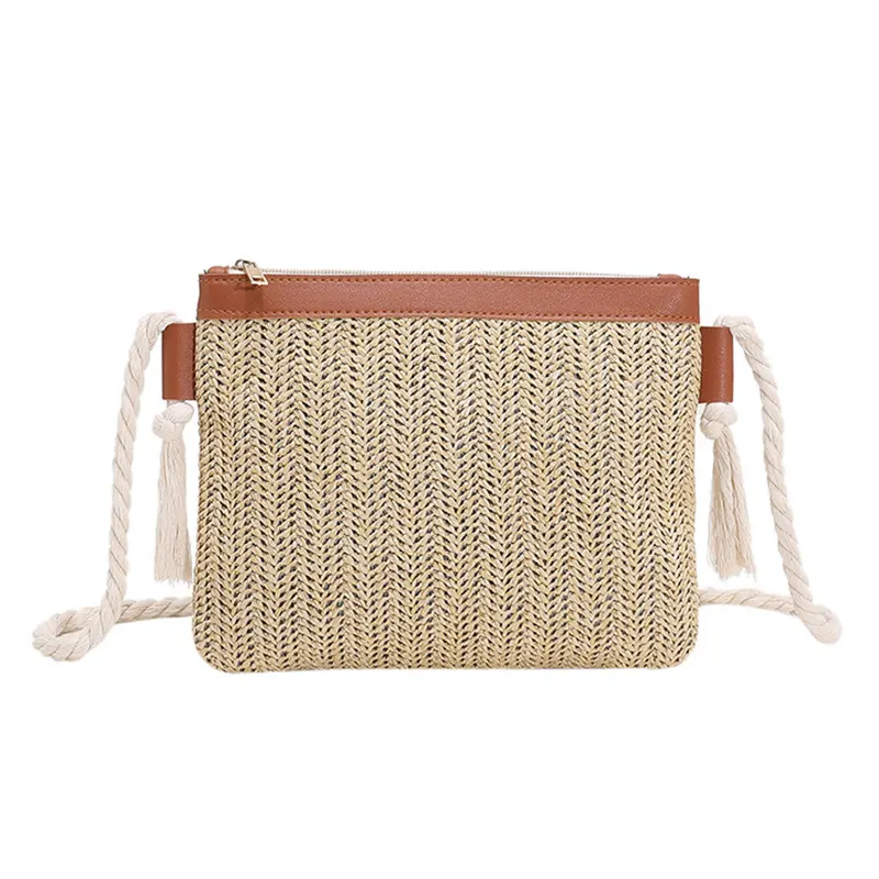 Rewin Fancy Twisted Touw Handvat Tote Bag Crossbody Gehaakte Weave Strand Portemonnee Handtas Voor Dames