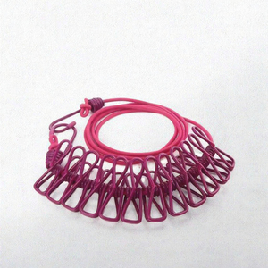 Corde à <span class=keywords><strong>linge</strong></span> extensible pour camping en extérieur avec 12 pinces, corde à chaussettes de voyage, corde de séchage pour <span class=keywords><strong>linge</strong></span> <span class=keywords><strong>suspendu</strong></span> - Product Image 2