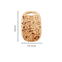 Planche à découper en bois motif animaux de dessin animé mignons (chien, chat) – Plateau de charcuterie en bois pour la préparation des aliments des enfants et cadeaux