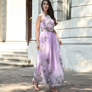 Vestido Elegante <span class=keywords><strong>de</strong></span> Verano para Mujer <span class=keywords><strong>2022</strong></span> Corte A <span class=keywords><strong>de</strong></span> Chifón Floral sin Tirantes Halter <span class=keywords><strong>de</strong></span> Ajuste Entallado y Cintura Natural para un <span class=keywords><strong>Look</strong></span> Casual <span class=keywords><strong>de</strong></span> <span class=keywords><strong>Playa</strong></span> - Product Image 5