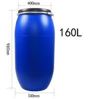 Fût en plastique scellé de 60L, bleu, grande capacité, pour stockage d'eau et fermentation chimique, personnalisable, en stock à Shanghai