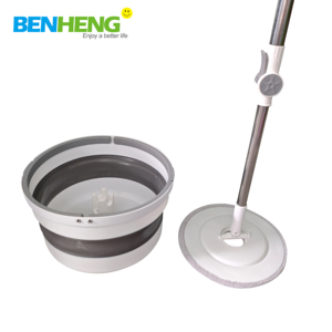 Mopa Giratoria Mágica de Manos Libres con Cabezal de Microfibra, Mango Extensible, Palo de Acero Inoxidable, Cubeta de 3L, Diseño Plegable - Product Image 6