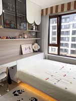 Armoire personnalisée pour enfants, armoire de rangement pour chambre d'enfant avec bureau, meubles pour enfants en bois massif moderne