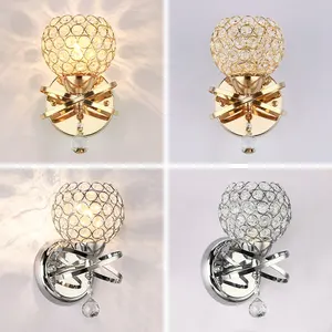2021 dekorative E27 Gold Phantasie Kristall Halterung Lampe Wohnzimmer Schlafzimmer Restaurant LED Metallsc halter Innenwand leuchte modern