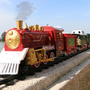 Battery Powered Christmas Electric <b>Trains</b> <b>Toy</b> with Light&Sound Kids Engineering Car Xmas Railway Track Vehicle Birthday Gift - Product Image 3