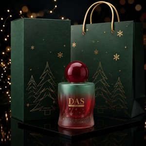 Vente en gros de flacons de parfum en verre de 50 ml, vaporisateur rechargeable, édition limitée de Noël, dégradé givré, ensemble cadeau - Product Image 6
