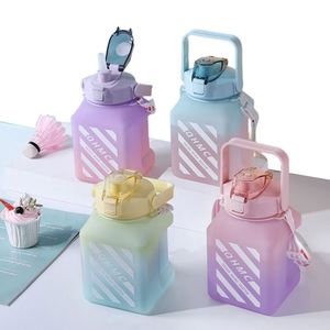 Wholesale Custom Logo Large Capacity 46oz <b>Macaron</b> Colored Plastic Water Bottle Wide Mouth Sport Water Bottle Gradual Plastic - Product Image 1