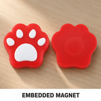 Aimant de réfrigérateur personnalisé en PVC souple avec empreinte de patte rouge 3D, autocollant vibrant en forme de griffe d'animal, cadeau pour toilettage d'animaux