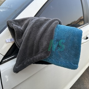 Chiffon de nettoyage en microfibre tissée écologique 1200 GSM, serviette à séchage rapide pour usage domestique, serviette de séchage épaisse à boucles torsadées pour le detailing - Product Image 1