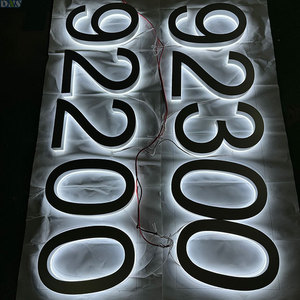 Cartello LED 3D luce-Up argento vernice opaca retroilluminata lettere numeri civici per le decorazioni aziende ospedali residenziali - Product Image 1