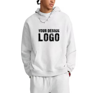 Sudadera con Capucha para Hombre, Estilo Casual, Color Sólido, Holgada, con Forro Polar, MOQ Bajo, Personalizable, al por Mayor, OEM, Hombros Caídos, Sin Cordón - Product Image 2