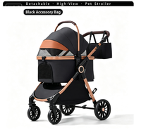 Poussette pliable et détachable pour chiens et chats ; idéale pour les animaux de compagnie de petite à moyenne taille ; également adaptée comme poussette pour les grandes races