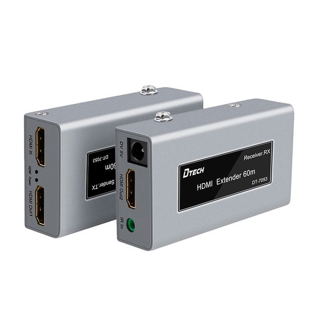 DTECH Hdmi Extender 60m With 60m HDMI Extender 60m 4K 60HZ With CAT6/IR/Loopout/3D