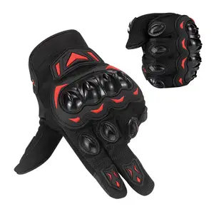 OEM ODM Logo Red Black Sport Breathable Pro Motorcyclists Racing Motorcycle Cycling Bike Riding Gloves