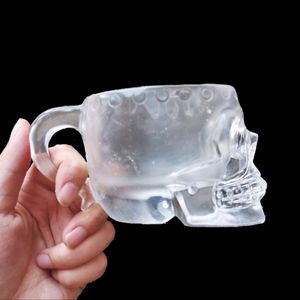 Taza Natural de cuarzo transparente para beber, calaveras de <span class=keywords><strong>cristal</strong></span> de 5 pulgadas de alta calidad - Product Image 1