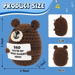 Oso <span class=keywords><strong>de</strong></span> Ganchillo Emocional Hecho a Mano, Mini Oso <span class=keywords><strong>de</strong></span> Ganchillo, Regalos para Papá <span class=keywords><strong>de</strong></span> la Parte <span class=keywords><strong>de</strong></span> su Hija o Hijo, Animales <span class=keywords><strong>de</strong></span> Ganchillo Positivos, Regalos <span class=keywords><strong>de</strong></span> Pascua, Regalos <span class=keywords><strong>de</strong></span> Cumpleaños para el Día del Padre - Product Image 5