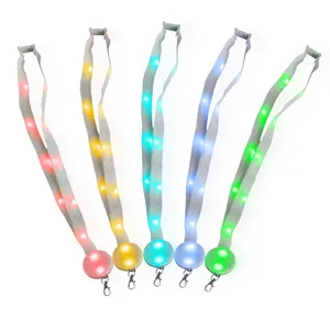 Neck Led Flashing Lanyards Teachers with Badge Necklace Men Colorful Remote Controlled Lanyard