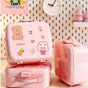 Handheld Storage Box Plastic Cosmetic Organizer Travel Makeup Bag With Handle For Women And Girls Small Size Portable - Product Image 1