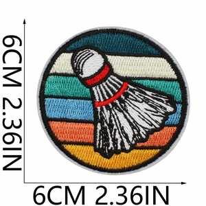 Patch brodé thermocollant sur le thème du badminton, motif raquette de badminton, pour la décoration - Product Image 5