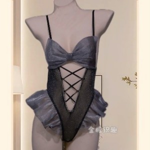 Lencería divertida Golden Shuttle, body transparente con copas de mariposa y espalda descubierta, entrepierna abierta, ropa de dormir para mujer 008 - Product Image 1