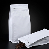Sacs à café personnalisés en aluminium avec impression en héliogravure, à fermeture éclair, à soufflets latéraux et fond carré, avec valve pour le stockage alimentaire