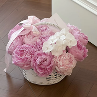 Panier à fleurs en osier blanc, panier tissé décoratif pour la Saint-Valentin, arrangements floraux, mariages, décoration de la maison et du jardin