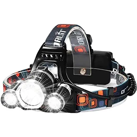 High Power Super bright Outdoor 3pc LED Waterproof Rechargeable Camping fishing headlamps led head lamp torch lights