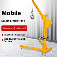 Mini grue pliable mobile, treuil manuel à manivelle, capacité de levage de 200 kg à 3 tonnes, câble en acier pour voiture, bateau, camion, usage domestique