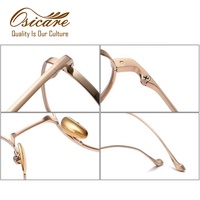 Gafas de titanio puro de diseño minimalista, montura óptica dorada, lentes de metal al por mayor, gafas para hombre pequeñas IP