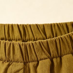 <span class=keywords><strong>Pantaloni</strong></span> Casual da Ragazza, Nuovo Stile Estivo Fresco, Vestibilità Ampia Semplice, con Bordo in Pizzo, Versatili, Pieghettati, con Polsino, a Tre Quarti, Tinta Unita - Product Image 4