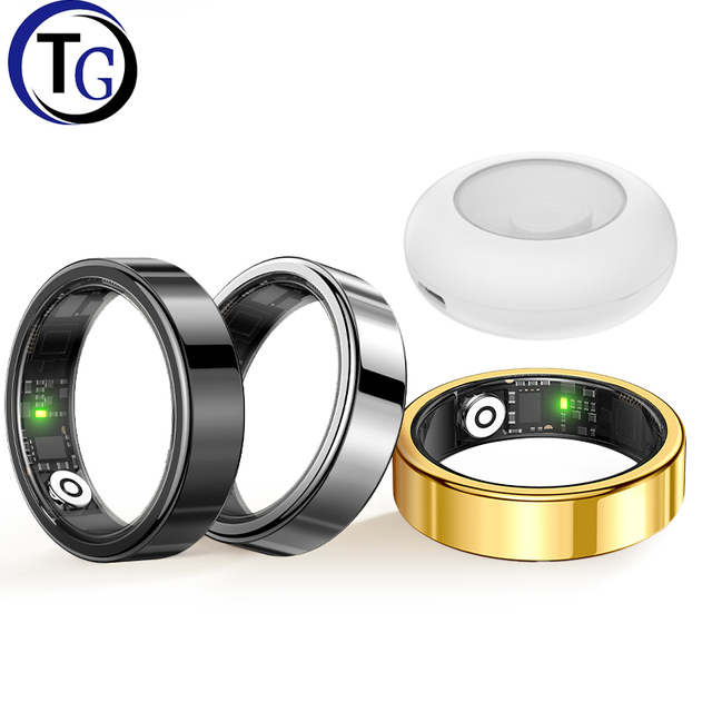 TG Gesture Smart Rings 5ATM Waterproof Thin Fitness Tracker Smart Health Ring R09 Mens Smart Ring Stainless Steel