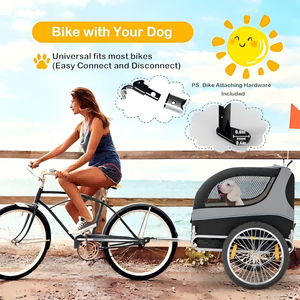 Remolque para Bicicleta para Perros, Transportador de Mascotas con Ruedas de Liberación Rápida para Perros Pequeños y Medianos, Vagón Plegable para Bicicleta con Correa Interna - Product Image 3