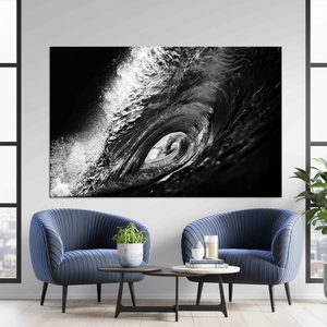 Black and White Wave Art: Printed Canvas for Modern Office Decor,<b>WRAPPED</b> CANVAS - Product Image 3