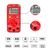 VA25A Multimeter Digital Mini Layar LCD Penguji Listrik DC/AC Tegangan Kapasitansi Ohm NCV TRMS Profesional Rentang Otomatis True