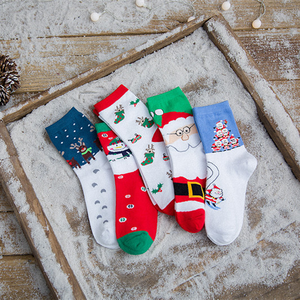 5 пар подарочные носки для женщин унисекс носки для экипажа Мультяшные хлопковые рождественские носки - Product Image 5