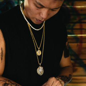 JINSE Leo <strong>Constel</strong> Lation Pendant <strong>Necklace</strong> Men's Gold Color Micro Pave Bling Zircon Charm <strong>Necklace</strong> Free Rope Chain Hiphop Jewelry - Product Image 3