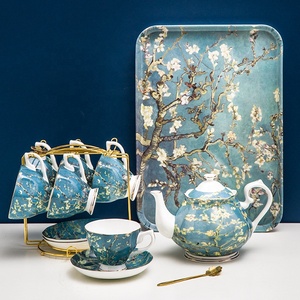 Van Gogh Oil Painting Almond Blossom Tree Afternoon <b>Tea</b> Ceramic Bone China Coffee <b>Set</b> Gift Box - Product Image 2