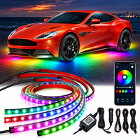 Éclairage LED RGB pour sous-châssis de voiture, bande lumineuse, contrôle par application, synchronisation musicale, télécommande, éclairage ambiant extérieur pour voiture