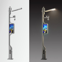 Farola LED Inteligente para Ciudad Inteligente con Pantalla Publicitaria, Sistema de Alarma Inteligente, Poste Multifuncional con Carga