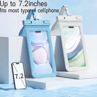 Pochette Téléphone Étanche IPX8 pour Nage et Sports de Plein Air, Sac Étanche pour Téléphone Portable 6.1-7.2 pouces avec Fenêtre Transparente pour Écran Tactile