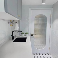 Portes intérieures de salle de bain à double vitrage, ouverture latérale, en MDF fini, design français, étanches, avec garantie de 5 ans, provenant de Chine