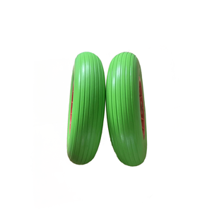लाइन पैटर्न हरे लाल प्लास्टिक रिम 4.00-8 व्हीलबैरो फोम व्हील - Product Image 4